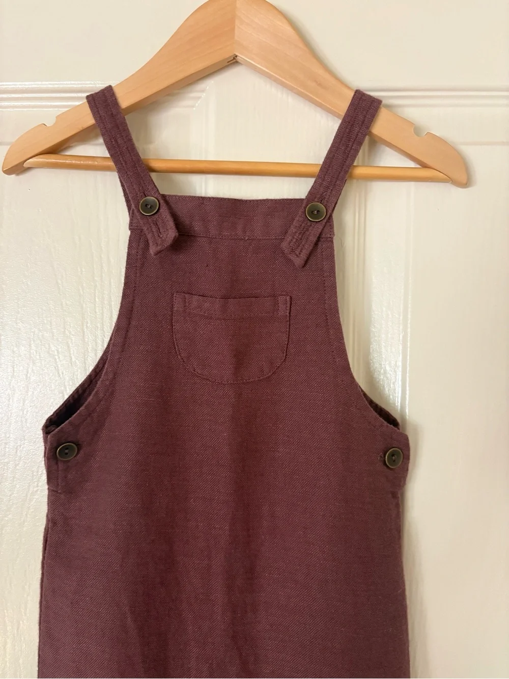 NWOT Rylee + Cru Deep Plum Linen Overalls - size 12-18 months